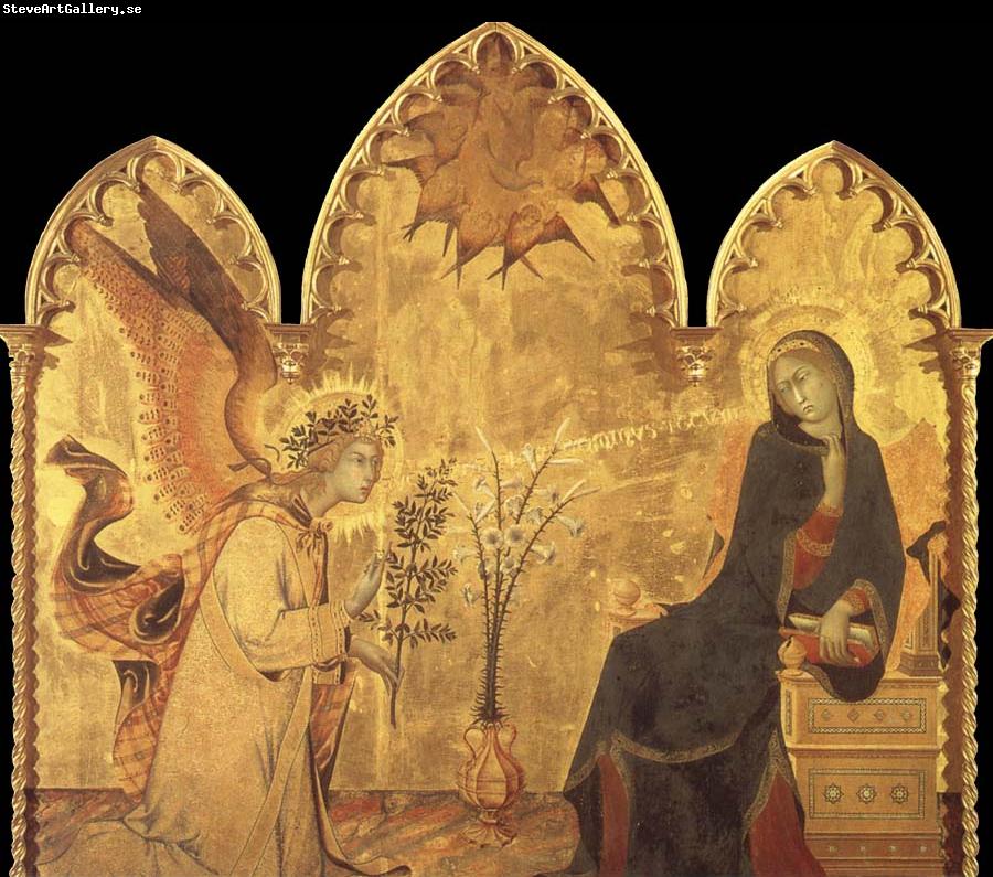 Simone Martini Detail of the Annunciation and two saints